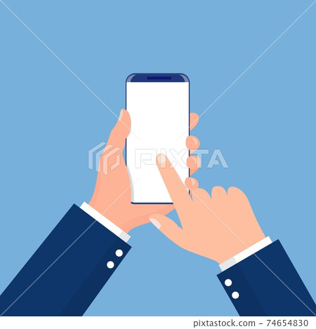 Male hand holding phone Male hand holding phone 74654830