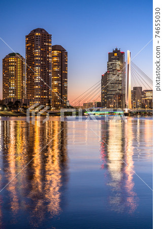 《東京》築田島東京鐵塔大廈的夜景 74655030