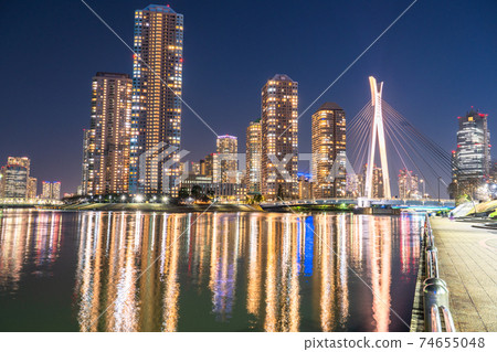 《東京》築田島東京鐵塔大廈的夜景 74655048