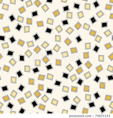 Paint pans ditsy art suppies yellow and black seamless vector repeat 74655143