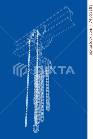 A Hoist on the beam. Vector A Hoist on the beam. Vector 74655185