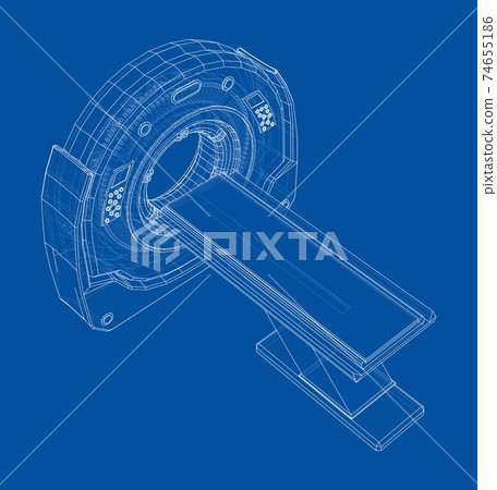 3d illustration of a MRI machine 3d illustration of a MRI machine 74655186