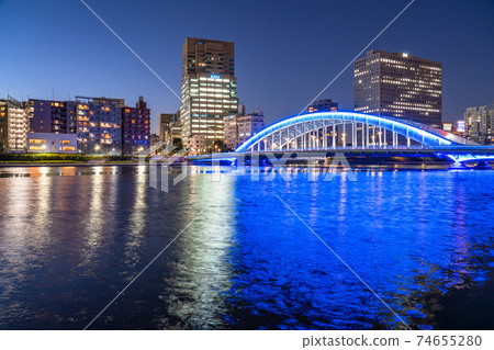 S田川江橋大橋的“東京”夜景 S田川江橋大橋的“東京”夜景 74655280