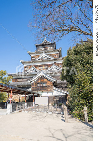 Hiroshima Castle in fine weather Hiroshima City, Hiroshima Prefecture Hiroshima Castle in fine weather Hiroshima City, Hiroshima Prefecture 74655670