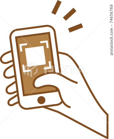 使用智能手機讀取QR碼的圖像插圖 使用智能手機讀取QR碼的圖像插圖 74656769