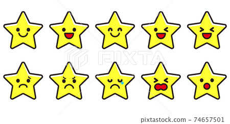 Stars various facial expressions icon material set 74657501