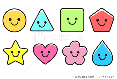 Smile shape icon material set Smile shape icon material set 74657552