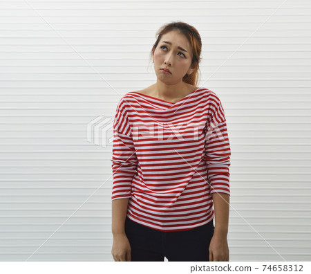 Frustrated facial expression Frustrated facial expression 74658312