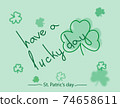 Have a lucky day, typography lettering St Patrick Day green clovers 74658611