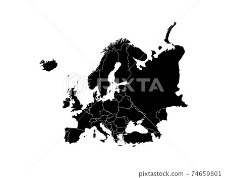 Silhouette map "Europe" Silhouette map "Europe" 74659801