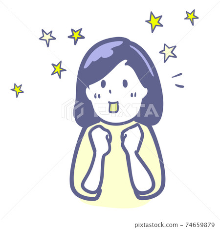 Two colors of glittering female illustrations Two colors of glittering female illustrations 74659879
