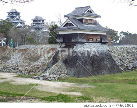 Kumamoto Castle where the stone wall collapsed due to the earthquake Kumamoto Castle where the stone wall collapsed due to the earthquake 74661001