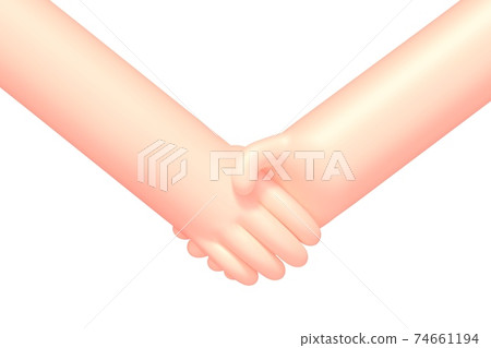 Vector cartoon business handshake, isolated 74661194