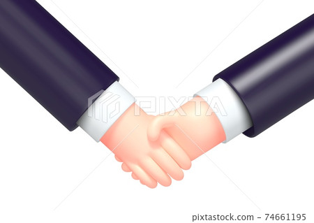Vector cartoon business handshake, isolated 74661195