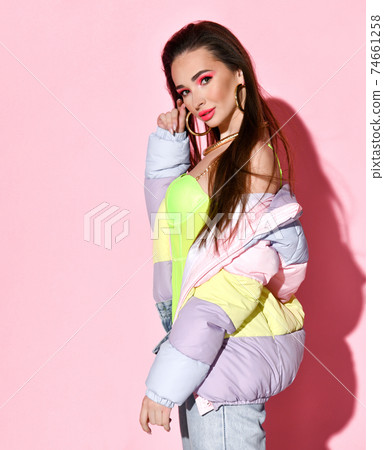 Charming fashion teenager girl posing for camera Charming fashion teenager girl posing for camera 74661258