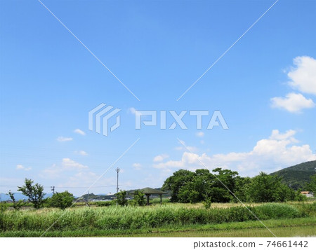 一個春天公園與東方房屋的遠景 一個春天公園與東方房屋的遠景 74661442