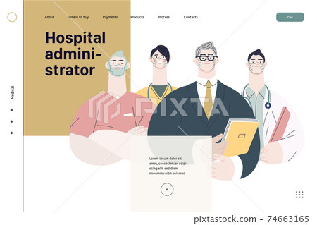 Medical insurance illustration - hospital administrator Medical insurance illustration - hospital administrator 74663165