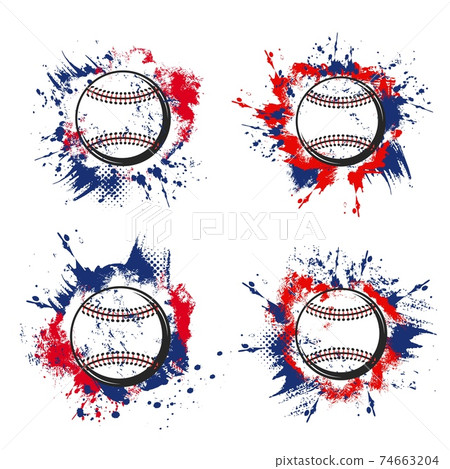 Baseball ball grunge icons, sport game tournament Baseball ball grunge icons, sport game tournament 74663204
