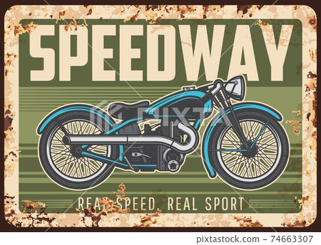 Speedway association rusty plate with motorcycle 74663307
