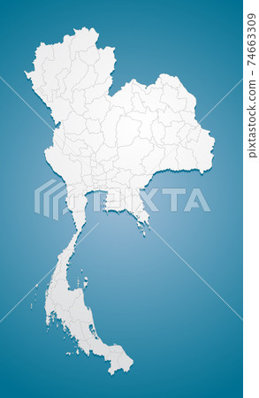 Map Thailand divided on regions, vector country Map Thailand divided on regions, vector country 74663309
