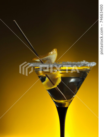 Cocktail with lemon. Cocktail with lemon. 74663400