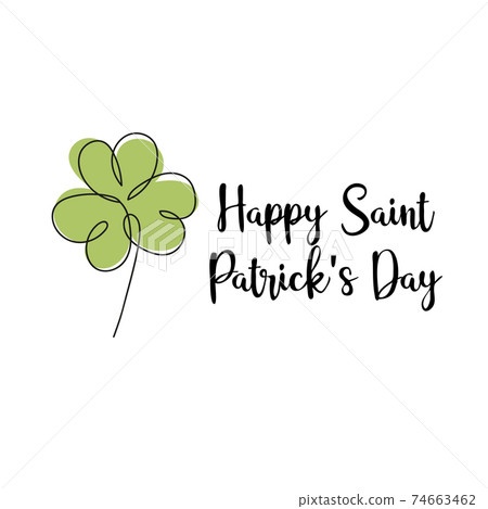 Vector illustration - Typographic Saint Patrick Day Card with clover Vector illustration - Typographic Saint Patrick Day Card with clover 74663462