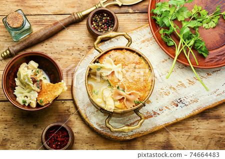 Casserole with chicken 74664483