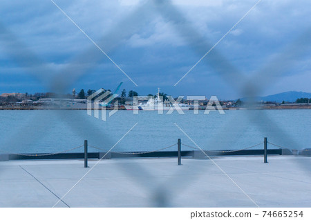 Japan Coast Guard vessel seen through the fence 74665254