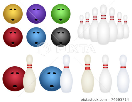 Bowling set vector design illustration isolated on white background Bowling set vector design illustration isolated on white background 74665714