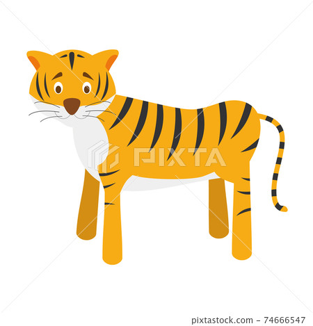 Cute cartoon tiger vector illustration Cute cartoon tiger vector illustration 74666547
