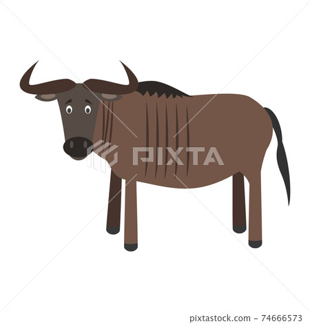 Cute cartoon wildebeest vector illustration Cute cartoon wildebeest vector illustration 74666573