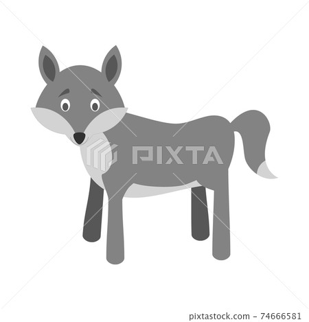 Cute cartoon wolf vector illustration Cute cartoon wolf vector illustration 74666581