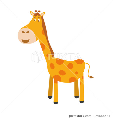 Cute cartoon giraffe vector illustration - Stock Illustration [74666585] -  PIXTA