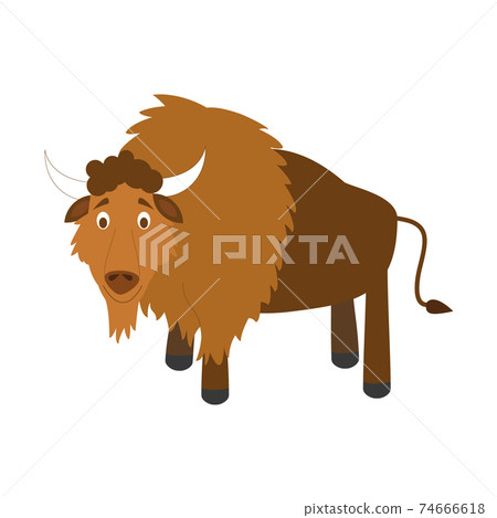 Cute cartoon buffalo vector illustration 74666618