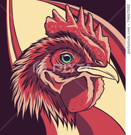 vector mascot of rooster head illustration art 74667088