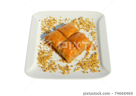 Baklava with walnut, one of the most beautiful desserts of Turkish cuisine 74668469