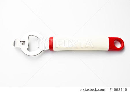 Modern look stainless steel and plastic bottle opener 74668546