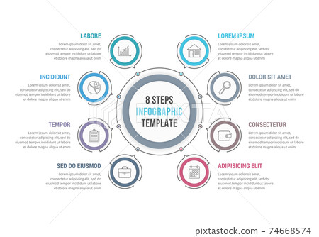 Circle Infographics with 8 Elements 74668574