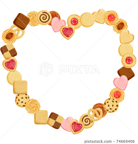 Heart with cookies Heart with cookies 74669406