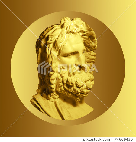 Collage with plaster antique sculpture of human face in a pop art style. Modern creative concept image with ancient statue head. Zine culture. Contemporary art poster. Funky minimalism. Retro design. Collage with plaster antique sculpture of human face in a pop art style. Modern creative concept image with ancient statue head. Zine culture. Contemporary art poster. Funky minimalism. Retro design. 74669439