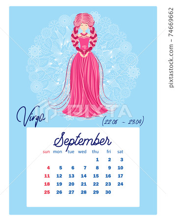 Horoscope vertical calendar for 2022 week Stock Illustration