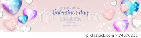 Valentine s Day Sale Poster or banner with hearts. Promotion and shopping template or background for Love and Valentine s day concept. Valentine s Day Sale Poster or banner with hearts. Promotion and shopping template or background for Love and Valentine s day concept. 74670215