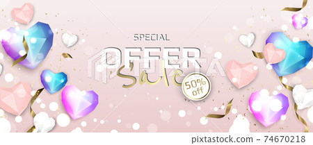 Valentine s Day Sale Poster or banner with hearts. Promotion and shopping template or background for Love and Valentine s day concept. Valentine s Day Sale Poster or banner with hearts. Promotion and shopping template or background for Love and Valentine s day concept. 74670218