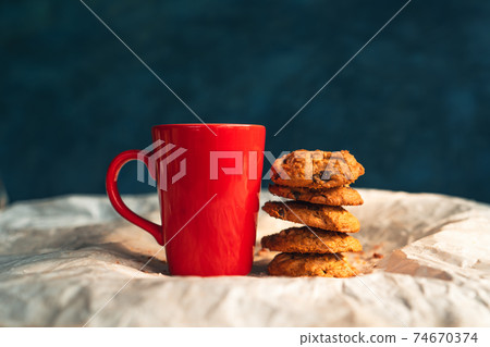 Cookies and milk in the morning Cookies and milk in the morning 74670374