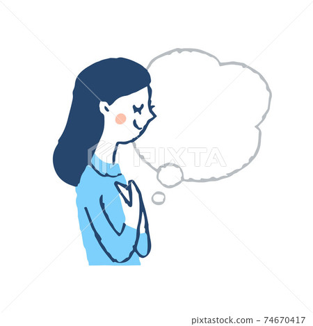 側身女人氣球 74670417