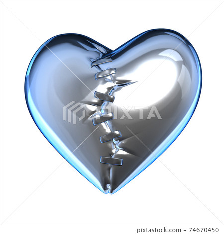 broken heart on white background broken heart on white background 74670450