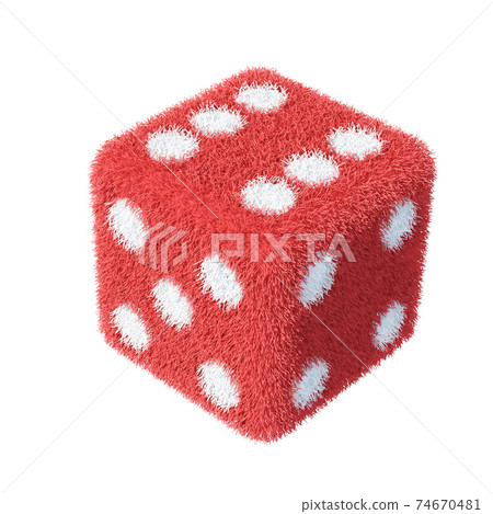 Fluffy Furry Dice 3d rendering 74670481