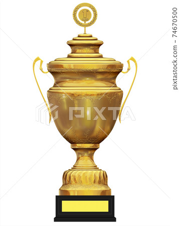 golden trophy on white background golden trophy on white background 74670500