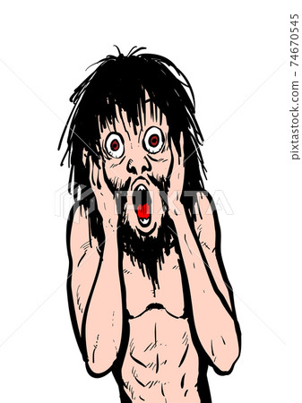 蒙克尖叫赤裸裸驚喜悲慘震驚禿頭非洲裔商人辦公室青年青年 74670545