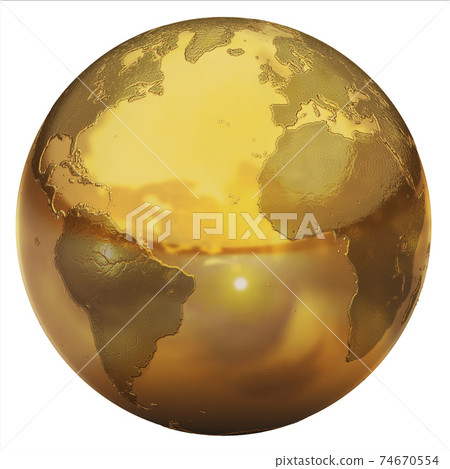 golden globe on white background 74670554